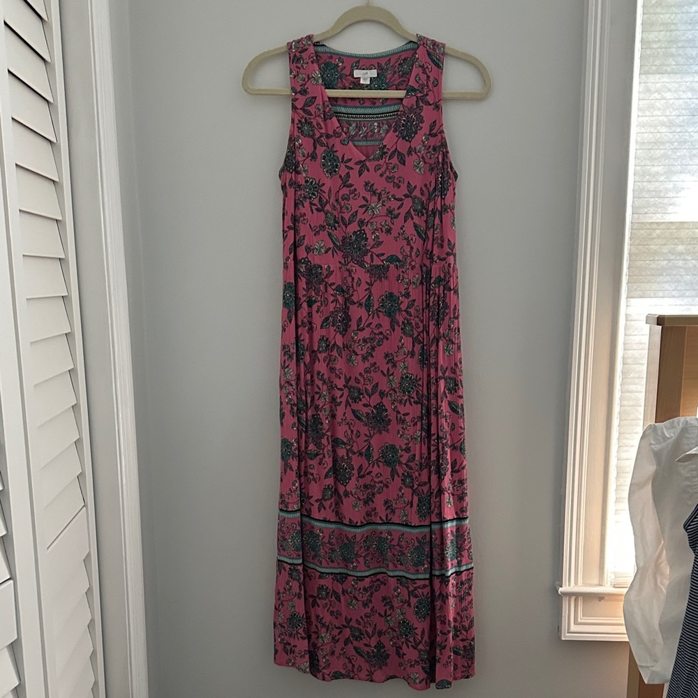 J. Jill Pink and Black Floral Maxi Dress